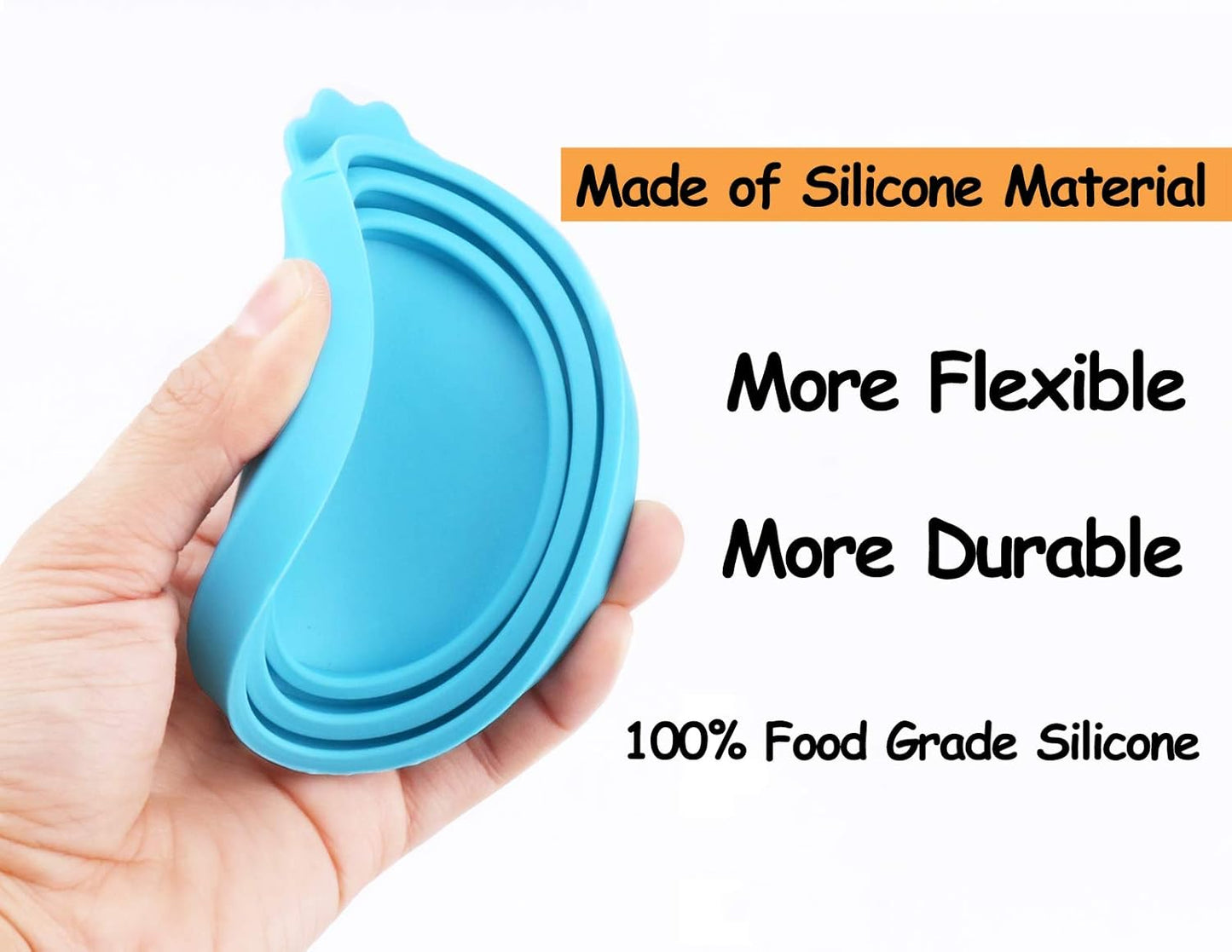 Silicone Pet Food Can Covers - Universal Size Lids for Dog and Cat Food (Fits Three Standard Can Sizes) - Blue and Green